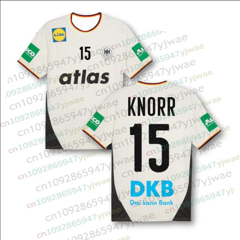 Allemagne Handball 2026 Maillot Extérieur Unisexe T-shirt Décontracté Tendance Séchage Rapide Streetwear Unisexe Vêtement de Sport Maillot de Handball T-shirts Homme