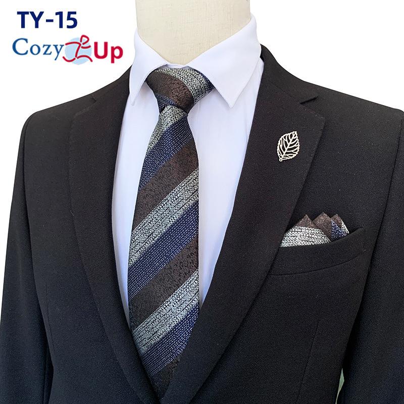 Men Two-piece Tie Set Stripe Necktie  Business Fashion Handkerchief Paisley