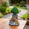 Outdoor Baumhaus für Garten Statue mit Solar Lade LED Lichtern für Terrasse Rasen Fee Für Gartendekoration