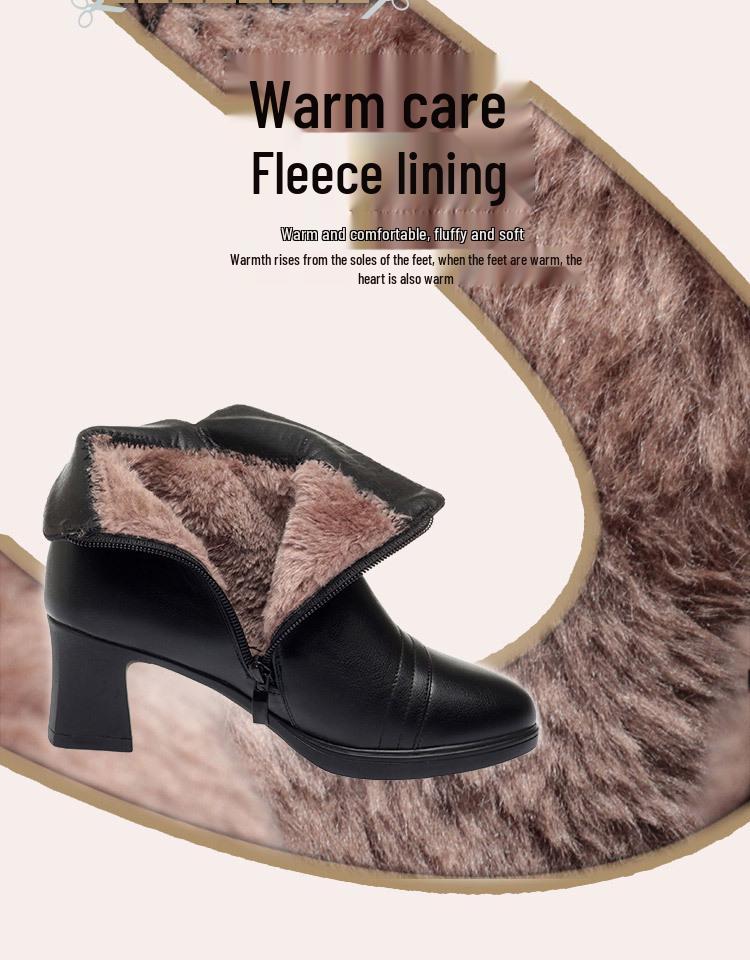 Women's Red Velvet Ankle Boots - 2023 Autumn/Winter Wedding & Banquet Style for Mothers