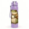 1PC Cute Green Frog 750ml Color Plastic Sports Water Bottle Leakproof Flip Straw Lid Suitable for Sports Office Home Use