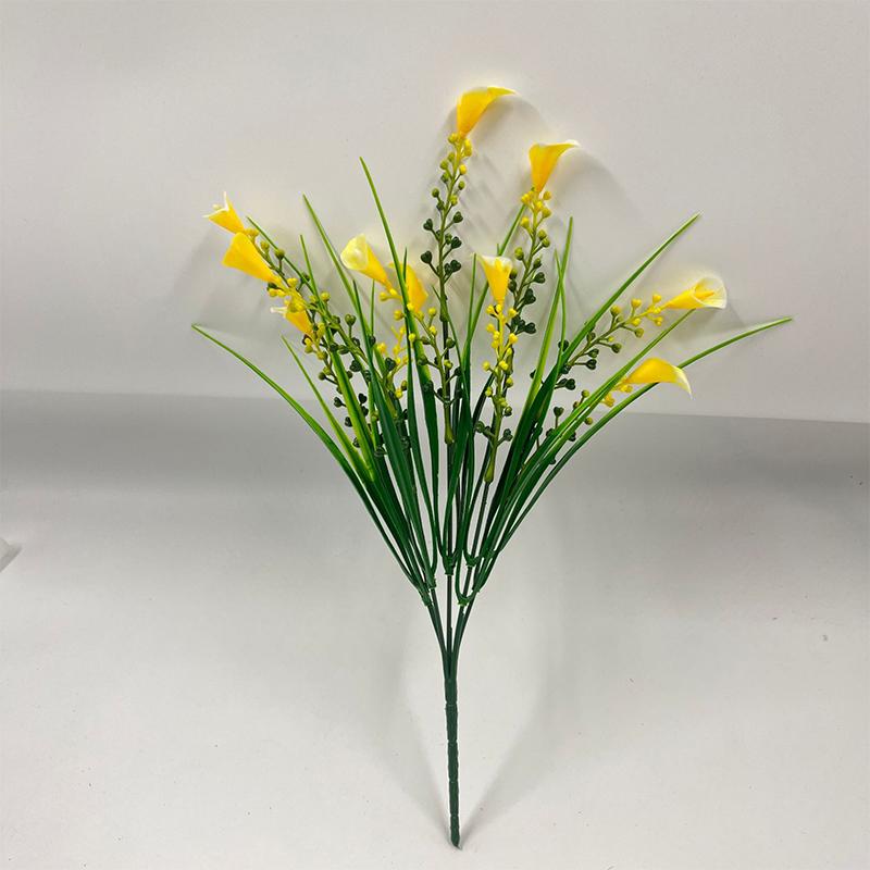 35cm Artificial Plastic Calla Lily Bouquet Fake Flowers for Indoor Home Room Decor Garden Wedding Decorations Fake Flowers