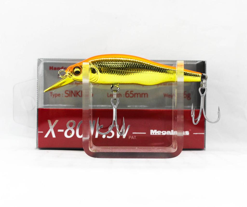 Megabass X-80 JR SW Slow Sinking Lure Full Metal Orange Gold (5276)