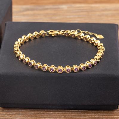 Nidin 6 Colors Shiny Crystal Bracelet For Women Rhinestone Zircon Charm Wrist Adjustable Bangles Girls Exquisite Jewelry Gift
