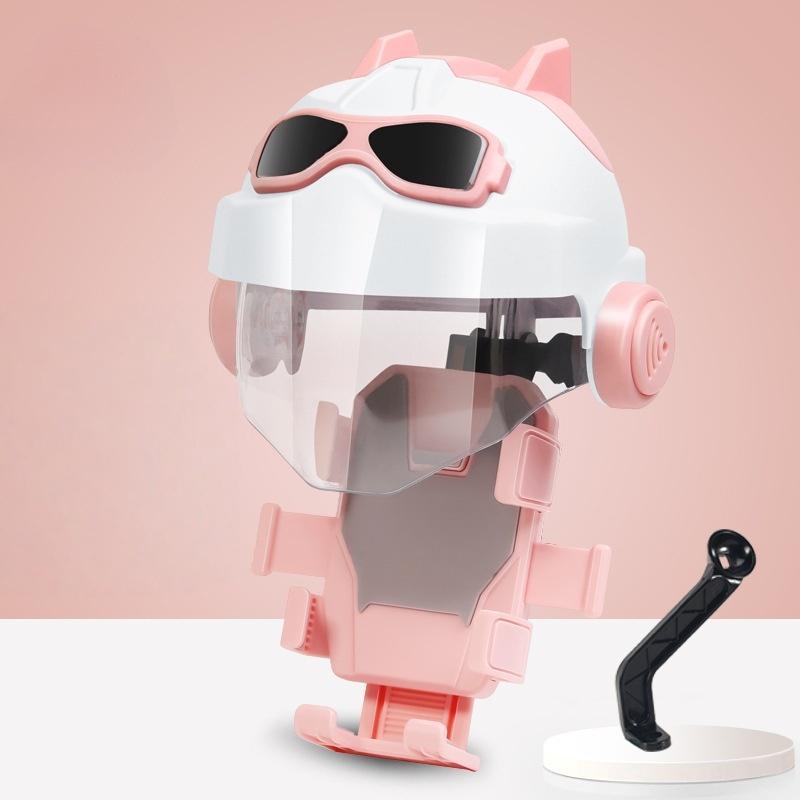 1 Set 360 Degree Rotatable Reinforced Waterproof Helmet Shaped Mobile Phone Bracket Upgraded Motorcycle Phone Holder