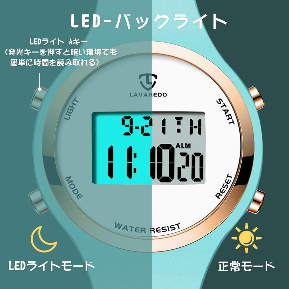 L LAVAREDO Digital Unisex Sports Watch Multi-functions Alarm Date Waterproof Outdoor Stylish Business Suitable for Women Men 20s 30s 40s Gift