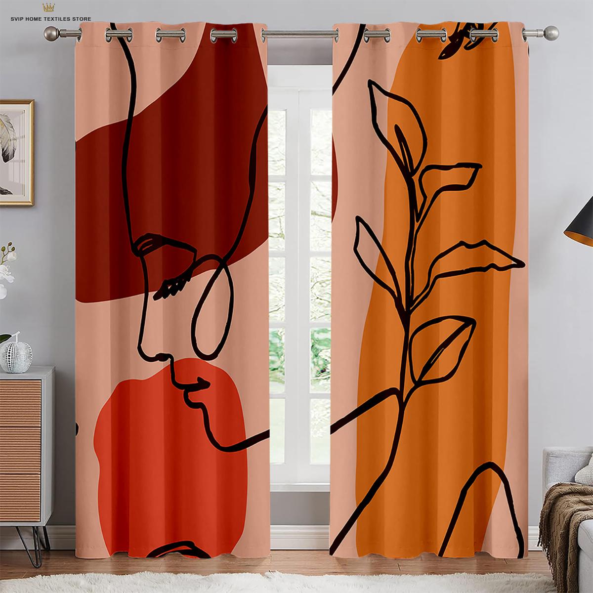Moderne Bildkunst Runde Textur Vorhänge, 2 Paneele, Minimalistischer Stil, Zuhause, Wohnzimmer, Schlafzimmer, Balkon, Kinderzimmer Dekoration W50X130H(CM)X2PCS&Rod pocket
