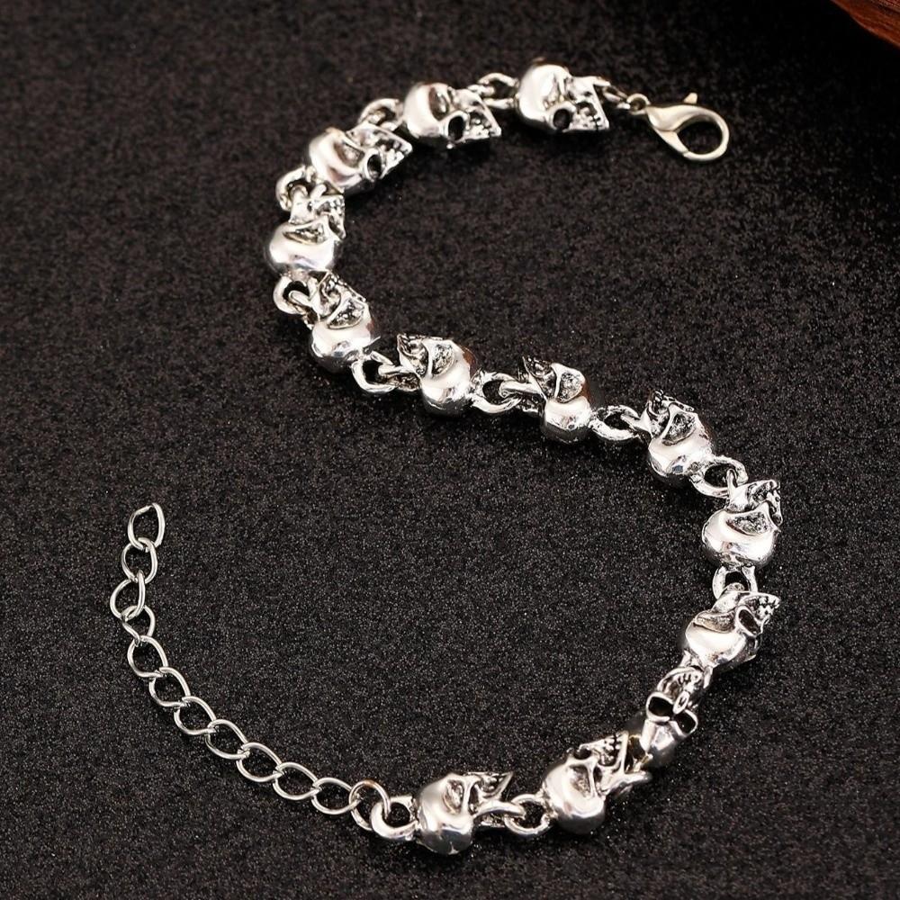 Punk Style Clavicle Chain Gothic Beaded Bracelet Creative Skull Necklace Women