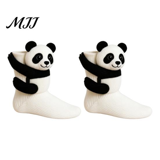 Creative 3D Doll Socks 1 Pair Knit Animal Socks, Fuzzy Cute Novelty Thick Durable Cotton Hand Crocheted Floor Sock, Stuffed Christmas Gift