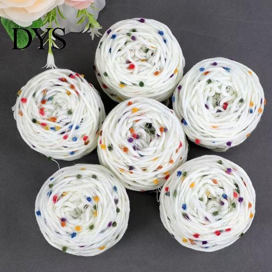 Wool Yarn Crochet Soft Comfortable Multi-purpose Knitting Colorful Fur Ball Thread Home Use Hand