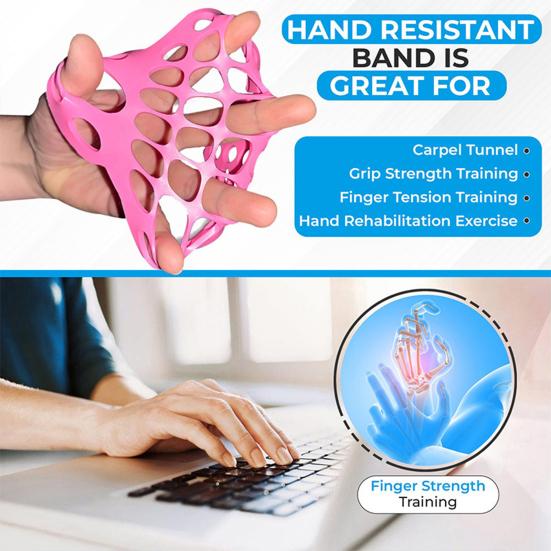 

2Pcs Portable Silicone Finger Stretcher Men Women Physical Therapy Finger Stretching Equipment Finger Strength Strengthener Trainer 2pcs розовый