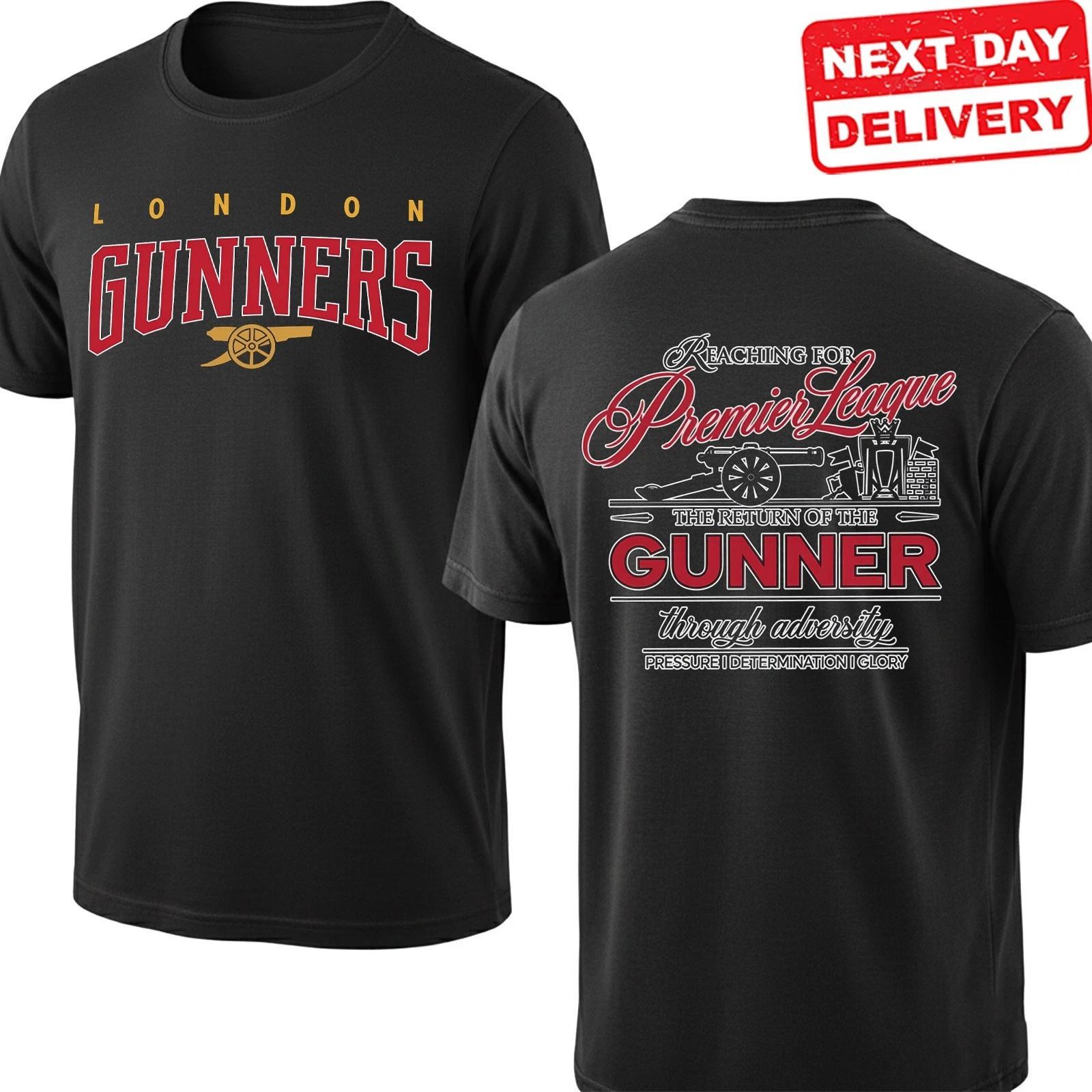 Arsenal London Gunners T-Shirt Premier League Champions 2025-26 Graphic Tee XXXXL