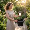 Solar-powered Outdoor Flower Pot Floor Lamp,  Solar Decorative Lamp, Warm   Light For Garden Terraces And Porches.