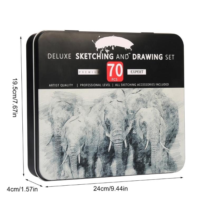 70Pcs Professional Sketch Pencil Art Drawing Supplies for Artist Students Shading, Blending, Sketching, Art Drawing