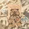 1pc Capybara Family Towel, Beach Wrap Shawl Bath, Soft Absorbent Microfiber, Quick-Drying for Beach Pool Home & Daily Use