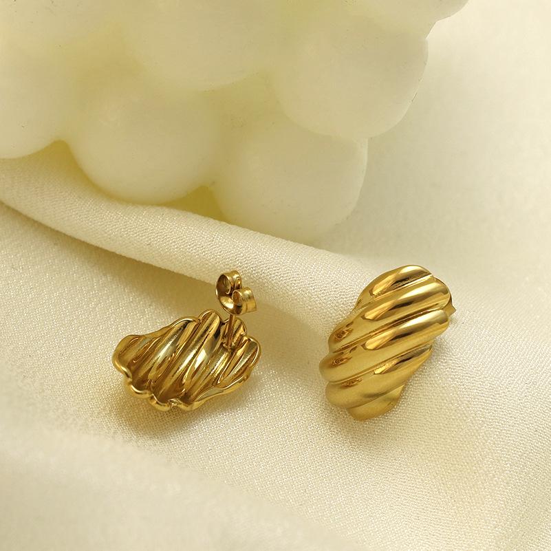 Stainless Steel Earrings, Line Shape 316 Titanium Steel Material, High-End Sense, Personality, Niche, Special-Shaped Geometric Girls