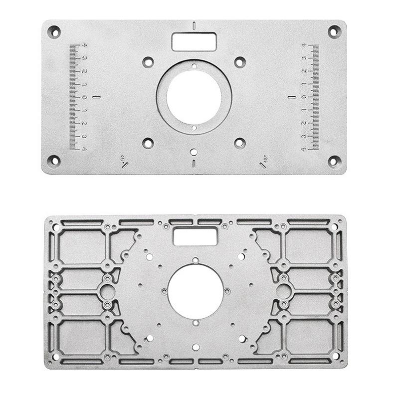 Router Table Insert Plate Aluminum Alloy Light Sturdy Precise Scale Woodworking Trimming Machine