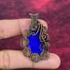 Lapis Lazuli Pendant Flower Jewelry Copper Wire Wrapped Pendant Gifts For Her