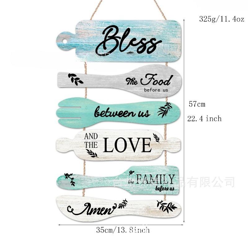Rustic Wooden Wall Plaque for Kitchen, Farmhouse Style Hanging Sign with Inspirational Quote, Customizable Housewarming Gift
