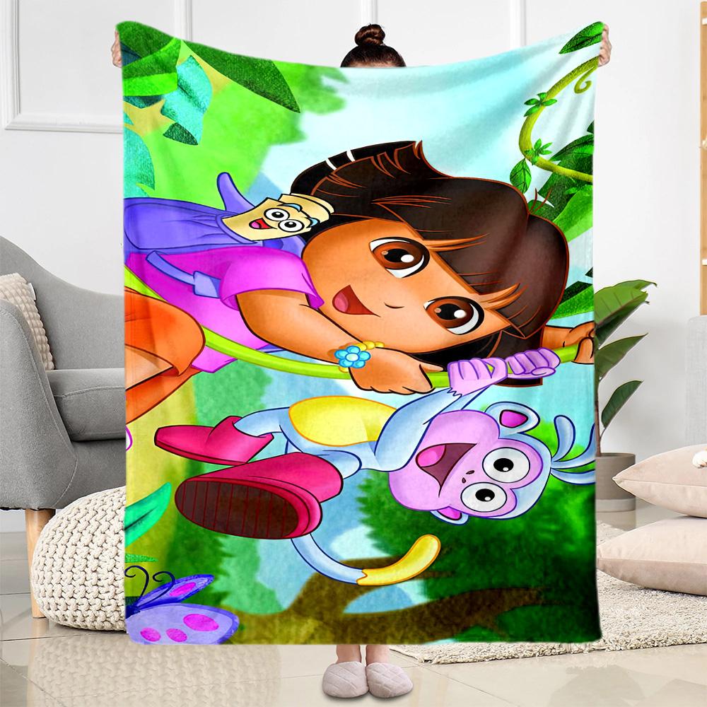Dora Explorer Blanket Warmthful Decor Perfect for Office Chair Picnics Office Four Seasons Multipurpose Modern Ideal Gift For Birthday Valentine'S Day