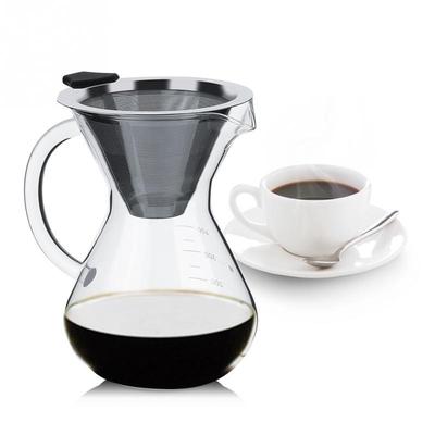 Heat-Resistant Glass Coffee Pot Hand Drip Pot Filter Cafe Maker Sharing Pot