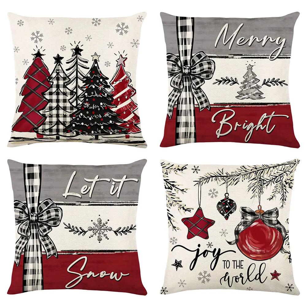 Christmas Linen Cushion Covers Enhance Your Home with Festive and Durable Design for Cozy Winter Decor