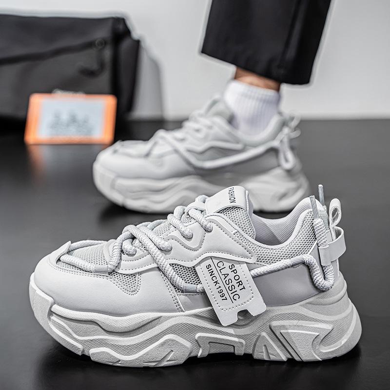 Autumn white sneakers new breathable dad shoes platform