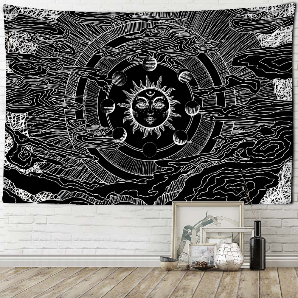 Plant Moon Phases Tapestry Ornament Wall Hanging Yoga Mat Bed Cover Beach Mat Gift Bedroom Room Aesthetic Decoration Home Decor