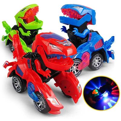 For Dinosaur Transforming Chariot Electric Snap Squad T-rex Dino Transform Car Toys Automatic Dinosaur Transformer Car Toys For Kids