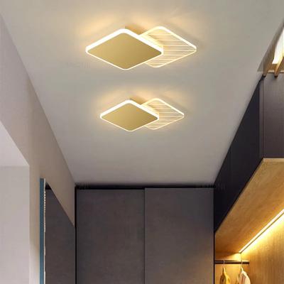Moderne LED Gang Deckenleuchte Acryl Golden Weiß Kronleuchter Für Flur Balkon Bad Küche Leuchten Glanz