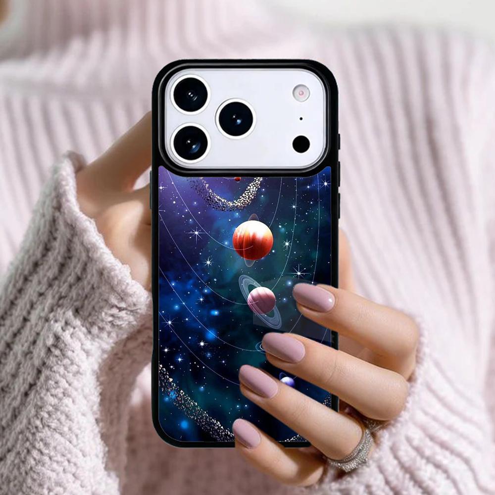 Space Solar System Planets Universe Phone Case For Apple iPhone 17 Air 16E 15 14 Plus 13 12 11 Pro Max Mini Funda Cover