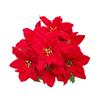 Simulated Flowers Lifelike Plant with Green Leaves Red Flower Flannel Christmas Fake Foliage Home Office Decor