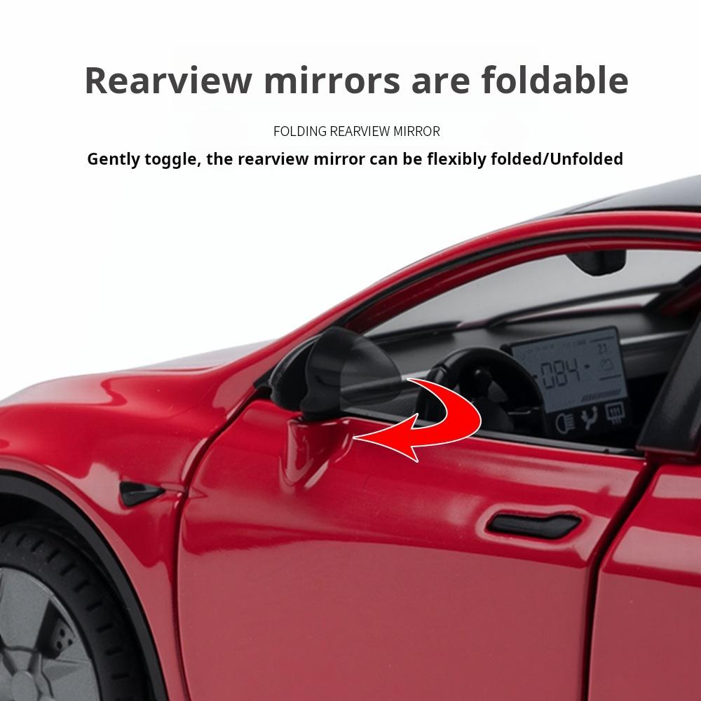 2026 New 1:32 Scale Tesla Electric Vehicles Alloy Diecast Model Cars Sound and Light Boys Gift Collectibles Pull Back Children's Toys