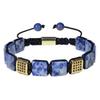 Cross-Border Fashion Square Tiger Eye & Lapis Lazuli Bracelet with Copper & Zircon for Women