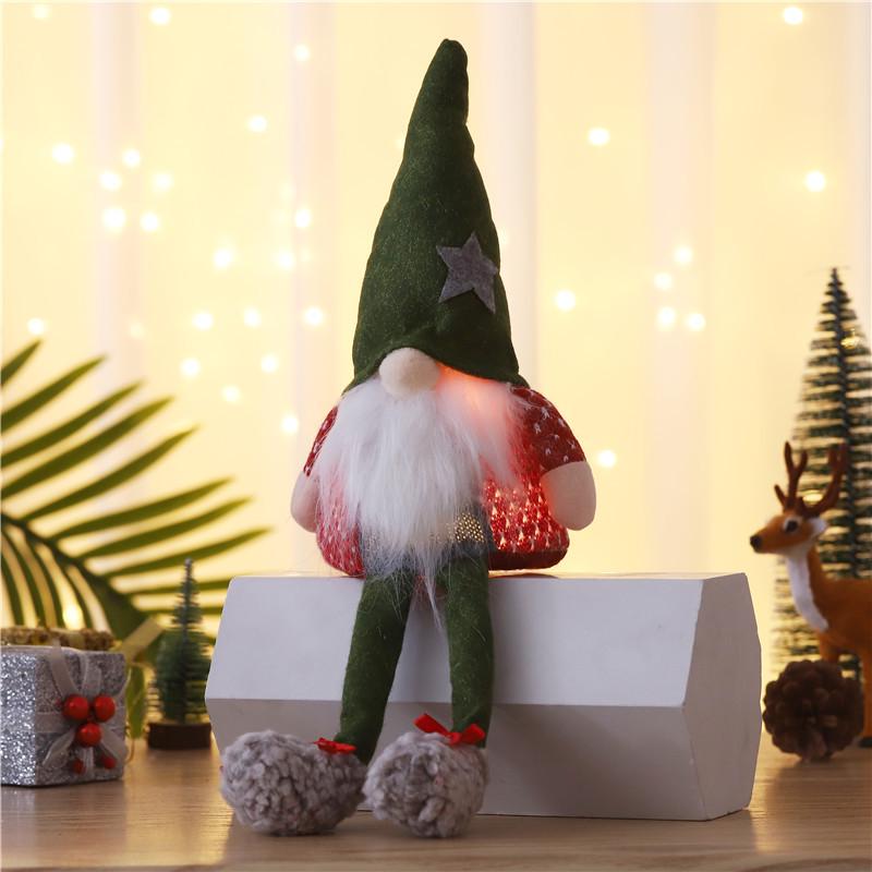 Glowing Rudolph Faceless Ornament: Christmas & New Year Gift зелёный