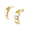 Les Trésors De Lily [J6026] - Gold Plated Half Hoop Earrings 'Goddess' White Gold - 15x5 Mm
