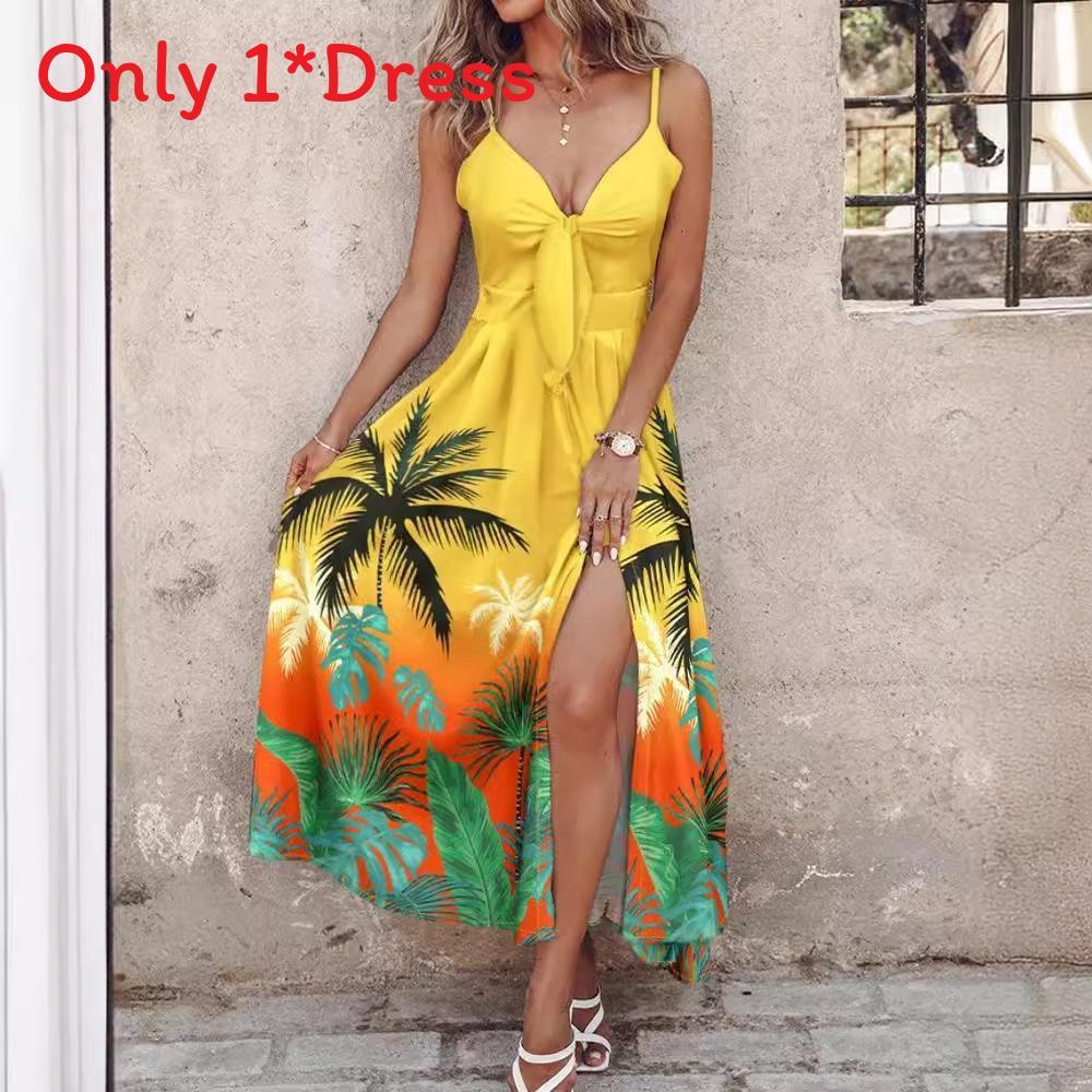 Polyester Floral Slip Dress With Vneck Sleeveless Design For Summer Casual Wear