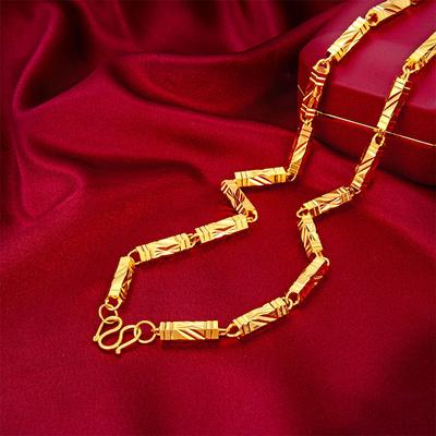 24k Gold Plated 6MM-8MM Hexagon Men's Necklace Jewelry Gift