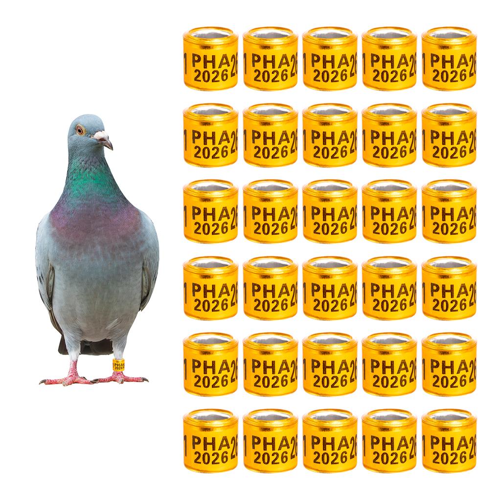 PHA 2026 Pigeon Foot Rings Inner Diameter 8mm Aluminum Plastic Bird Parrot Quail Leg Rings with Number Multi-colors 1 Pack/50Pcs