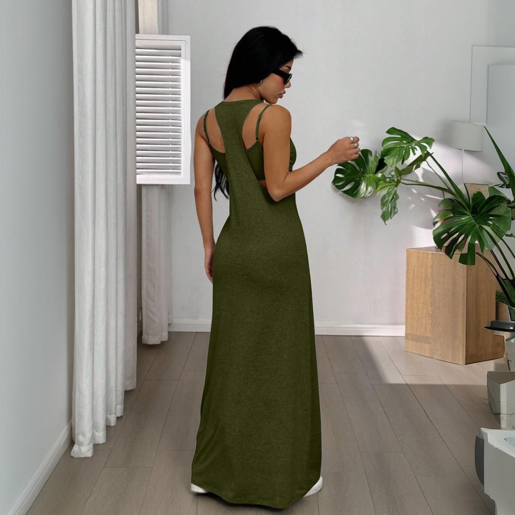 Completo da Donna Due Pezzi Abito Canotta Casual Largo Senza Maniche Outfit Estivo Tessuto Leggero Morbido Vestibilità Comoda