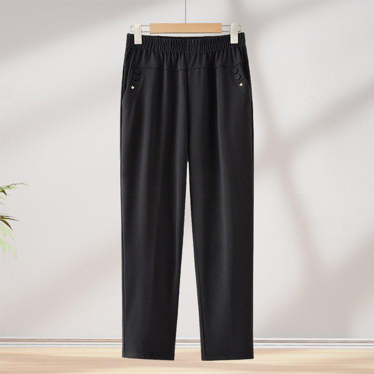 Summer High-Waisted Wide-Leg Pants for Middle-Aged Women