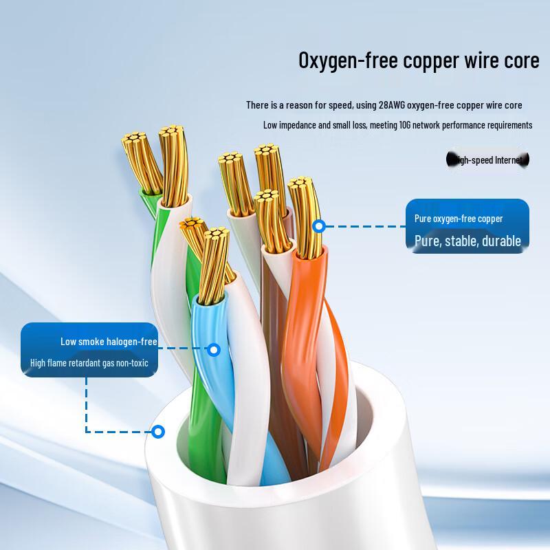 AIENKIS CAT6A 10 Gigabit OFC Ethernet Patch Cord