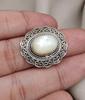 Mother of Pearl 925 Sterling Silver Ring: Handmade Boho Statement Jewelry