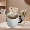 100Pcs Round Head Wooden Coffee Stirrers Wooden Drinking Stirring Stick  Kitchen Drinks
