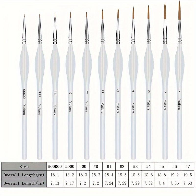 11pcs Detail Paint Brushes Set, Triangular Handle, White, Acrylic, Oil, Watercolors & Paint by Number, Models, Face, Nail, Craft