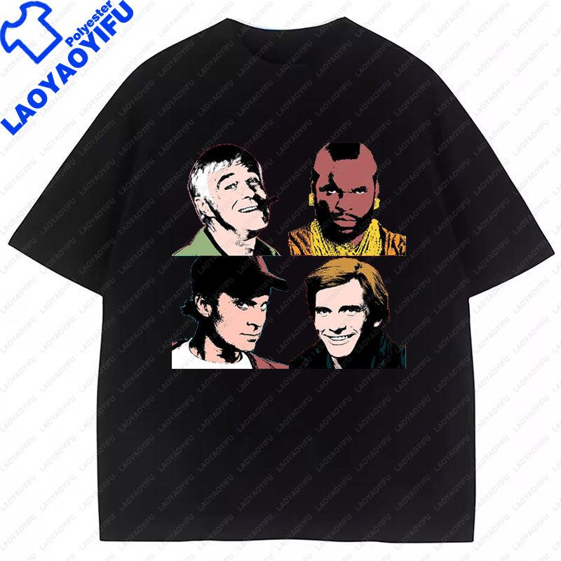 

Andy Warhol Pop Art Print Tribute T Shirt Warhol The A Team Series Portraid Parody Graphic Tshirts Funny Mashup Tv Camisetas 4XL