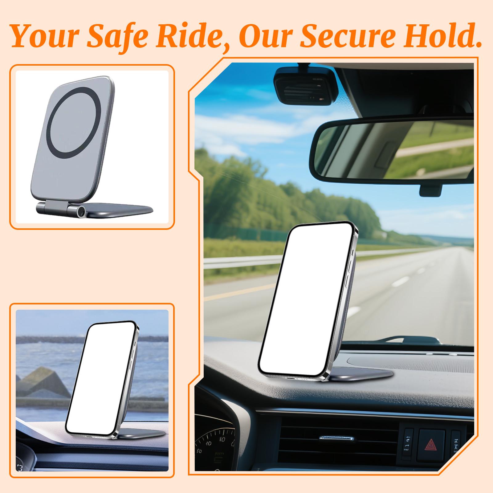 Car Phone Holder - Ultra-Thin Magnetic Foldable Strong Magnet One Size