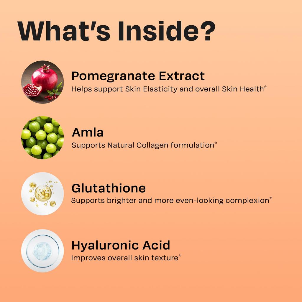 Auric Hautstrahlen Glutathion Brausetabletten 20 Stück für die Haut | Mit Biotin, Amla, Granatapfel & Traubenkernextrakt | Geschmack gemischte Beeren |