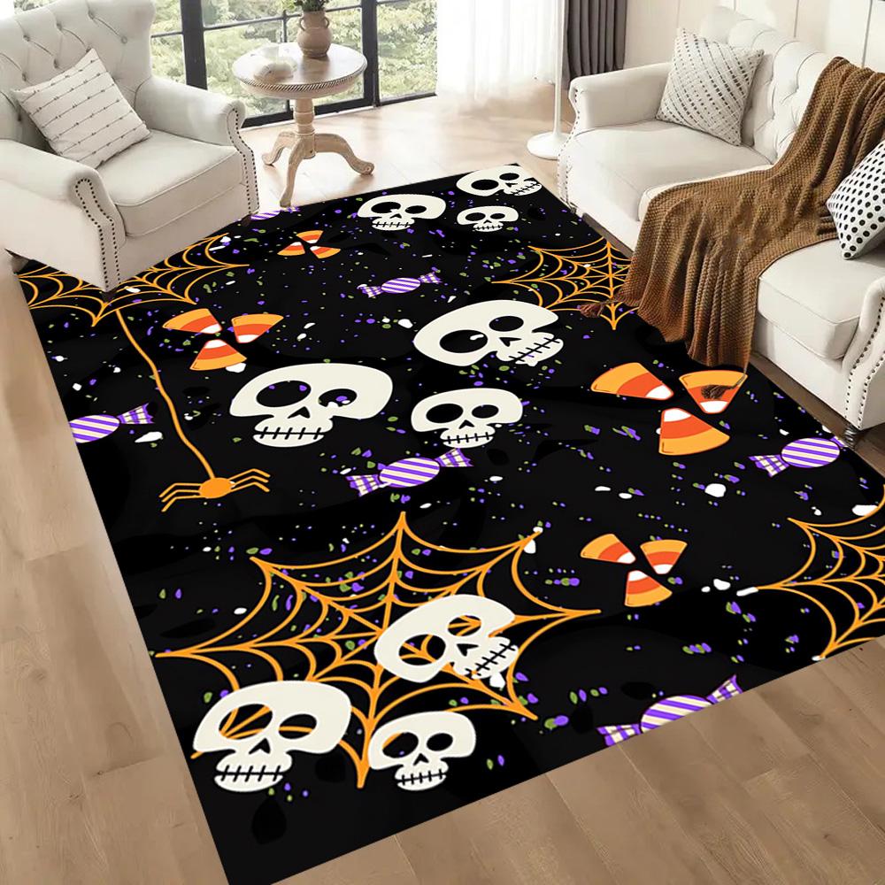 Skull With Headphones Artwork Floor Mats for Living Room, Bedroom and Room Decoration Are Suitable for Gifts.