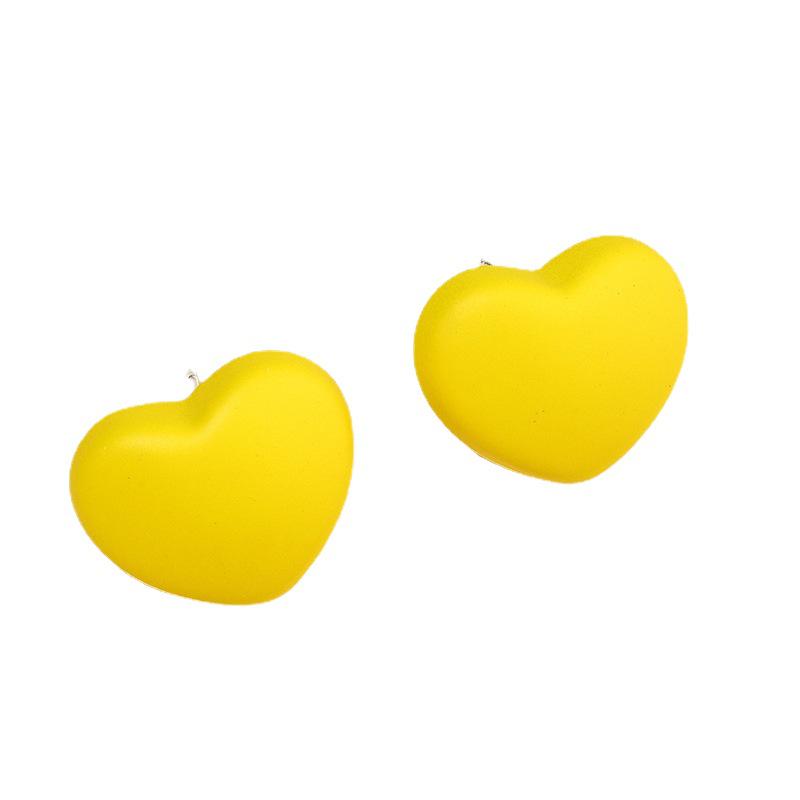 Colorful Heart Stud Earrings - Cute and Fresh Jewelry for Women